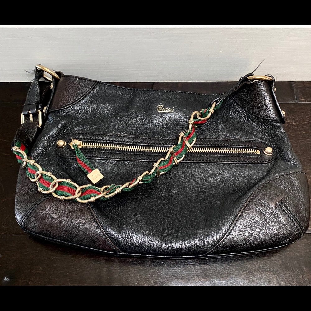 AUTHENTIC black GUCCI chain shoulder bag